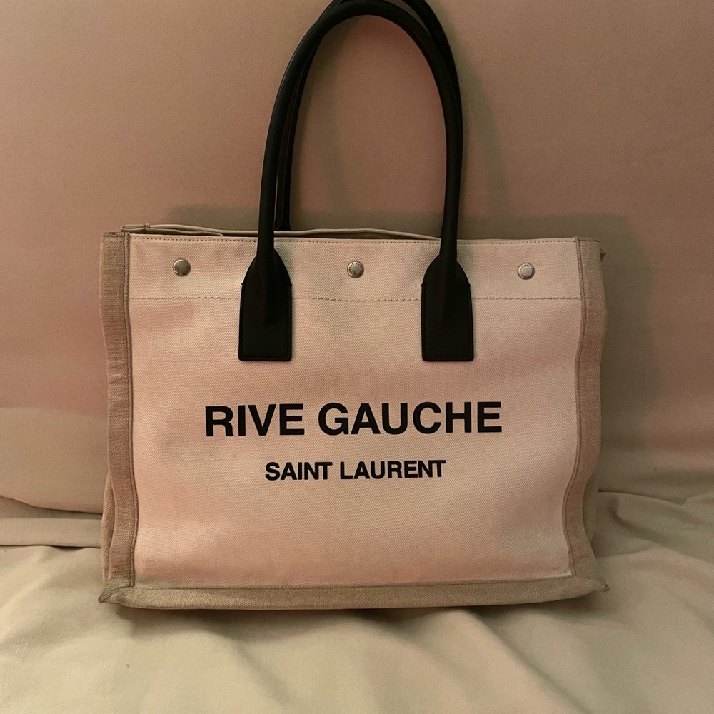 Saint Laurent Rive Gauche Tote - Black and Cream